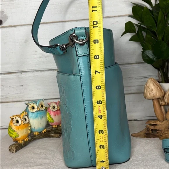 Patricia Nash Teal Tooled Embossed Shoulder Bag - Picture 10 of 11